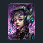 Cyborg Woman Science Magneet<br><div class="desc">Fantasy art producten van The Lunarium.</div>
