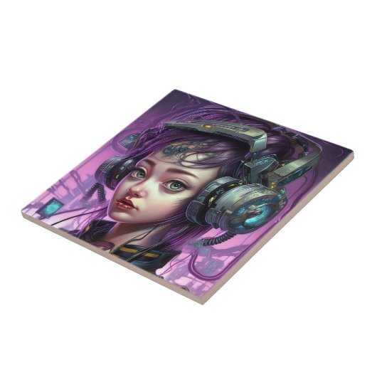 Cyborg Woman Science Tegeltje (Zijkant)
