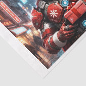Cyborg Zwarte Kerstman in kerst bepantsering Tissuepapier (Detail)