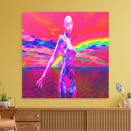 Cyborgmasker Canvas Afdruk (Insitu (Woonkamer))