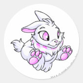 Cybunny White Ronde Sticker (Voorkant)