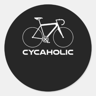 Cycaholic bike Addict Funny Cyclist Cycling Logo Ronde Sticker
