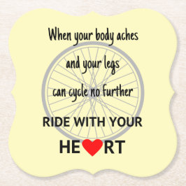 Cyclaanslogan motivatie geel kartonnen onderzetters