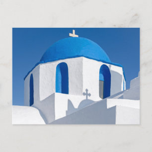 Cycladen Griekse Kerk Koepel Ansichtkaart Briefkaart
