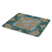 cyclamen blauw art nouveau bloem botanisch snijplank (Hoek)