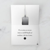 Cyclamen bloemen en kaars illustratie sympathie kaart (Binnen)