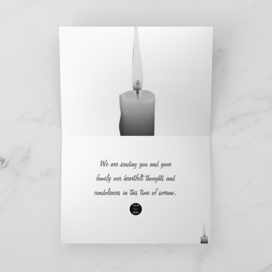 Cyclamen bloemen en kaars illustratie sympathie kaart (Binnen)