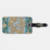 cyclamen blue art nouveau bloem behang bagagelabel (Achterkant horizontaal)