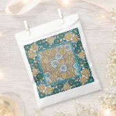 cyclamen blue art nouveau bloem behang bedankzakje (Geknipt)