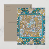 cyclamen blue art nouveau bloem behang briefkaart (Voorkant / Achterkant)