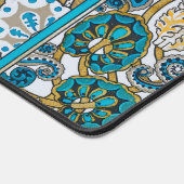 cyclamen blue art nouveau bloem behang bureaumat (Hoek)