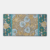 cyclamen blue art nouveau bloem behang bureaumat (Voorkant)