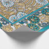 cyclamen blue art nouveau bloem behang cadeaupapier (Hoek)