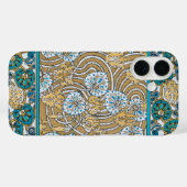 cyclamen blue art nouveau bloem behang Case-Mate iPhone case (Achterkant (horizontaal))