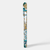 cyclamen blue art nouveau bloem behang Case-Mate iPhone case (Achterkant / Links)