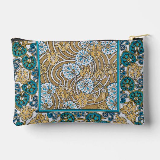 cyclamen blue art nouveau bloem behang etui (Achterkant)