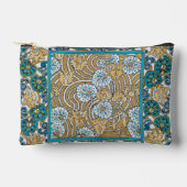 cyclamen blue art nouveau bloem behang etui (Voorkant)