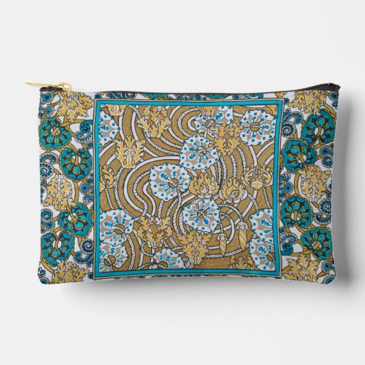 cyclamen blue art nouveau bloem behang etui (Voorkant)