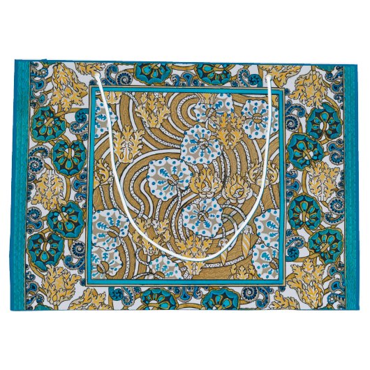 cyclamen blue art nouveau bloem behang groot cadeauzakje (Achterkant)