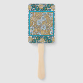 cyclamen blue art nouveau bloem behang handwaaier (Achterkant)