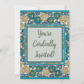 cyclamen blue art nouveau bloem behang kaart (Voorkant)