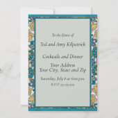 cyclamen blue art nouveau bloem behang kaart (Achterkant)