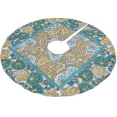 cyclamen blue art nouveau bloem behang kerstboom rok (Gekanteld)