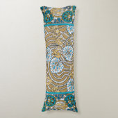 cyclamen blue art nouveau bloem behang lichaamskussen (Voorkant Verticaal)