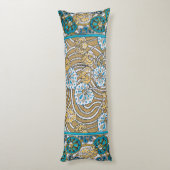 cyclamen blue art nouveau bloem behang lichaamskussen (Achterkant (Verticaal))