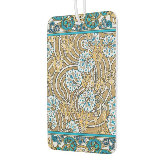 cyclamen blue art nouveau bloem behang luchtverfrisser (Links)