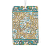 cyclamen blue art nouveau bloem behang luchtverfrisser (Achterkant)