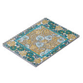 cyclamen blue art nouveau bloem behang notitieboek (Linkerzijde)