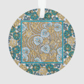 cyclamen blue art nouveau bloem behang ornament (achterkant)