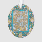 cyclamen blue art nouveau bloem behang ornament (voorkant)