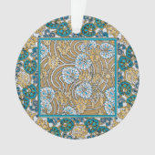 cyclamen blue art nouveau bloem behang ornament (voorkant)