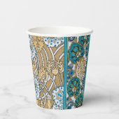 cyclamen blue art nouveau bloem behang papieren bekers (Achterkant)