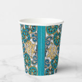 cyclamen blue art nouveau bloem behang papieren bekers (Rechts)