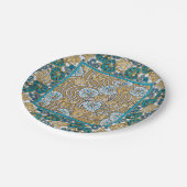 cyclamen blue art nouveau bloem behang papieren bordje (Gekanteld)