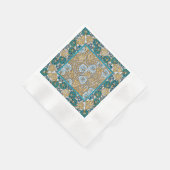 cyclamen blue art nouveau bloem behang servet (Hoek)