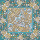 cyclamen blue art nouveau bloem behang sticker (Voorkant)