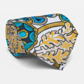 cyclamen blue art nouveau bloem behang stropdas (Opgerold)