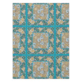 cyclamen blue art nouveau bloem behang tafelkleed (Voorkant)