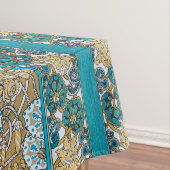 cyclamen blue art nouveau bloem behang tafelkleed (Voorbeeld)