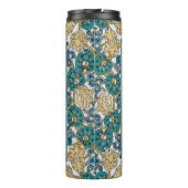 cyclamen blue art nouveau bloem behang thermosbeker (Achterkant)