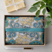 cyclamen blue art nouveau bloem behang tissuepapier (Geschenk)