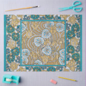 cyclamen blue art nouveau bloem behang tissuepapier (Craft)