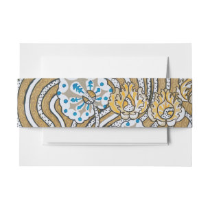 cyclamen blue art nouveau bloem behang uitnodigingen wikkel