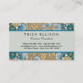 cyclamen blue art nouveau bloem behang visitekaartje (Achterkant)