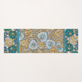 cyclamen blue art nouveau bloem behang yogamat (Achterkant (horizontaal))