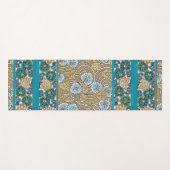 cyclamen blue art nouveau bloem behang yogamat (Voorkant (horizontaal))